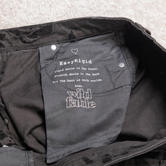 Wild Fable High Rise Straight Black Rose Velvet Denim Jeans Womens Size 8 - Picture 9 of 16